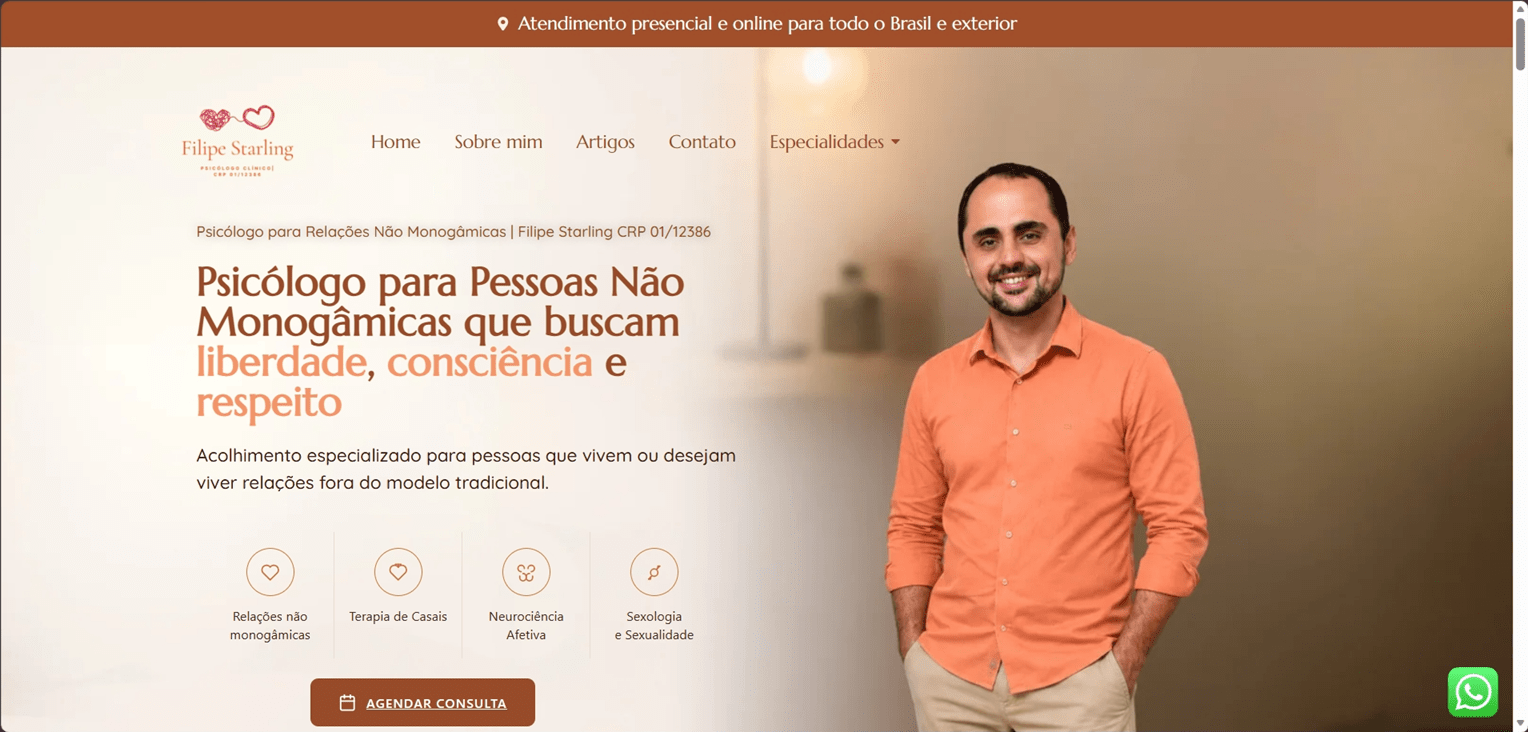 Site do psicólogo Filipe Starling